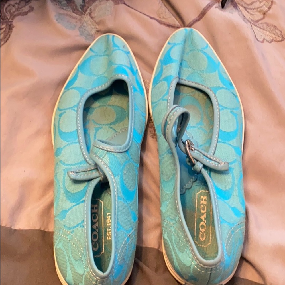 Bright Blue Open Coach Sneakers